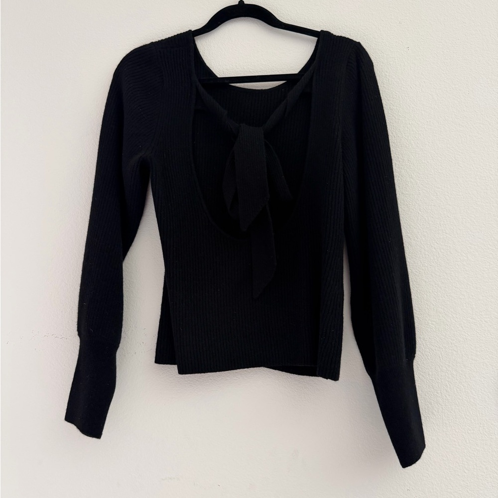 Reformation Black Off-the-Shoulder Sweater - Picture 3 of 6